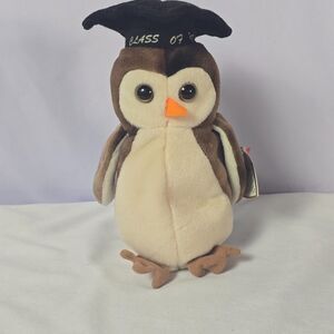 Wise Owl Ty Beanie Baby - 1998‎ - Pre-Owned Excellent Condition With Tag